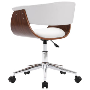 vidaXL Dining Chairs 4 pcs. Swivel White Faux Leather