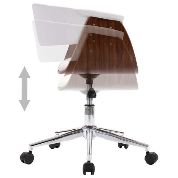 vidaXL Dining Chairs 4 pcs. Swivel White Faux Leather