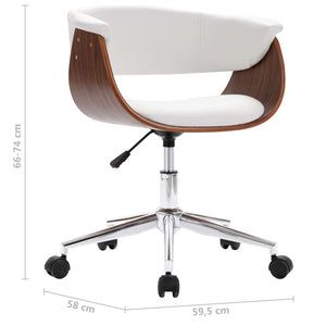 vidaXL Dining Chairs 4 pcs. Swivel White Faux Leather