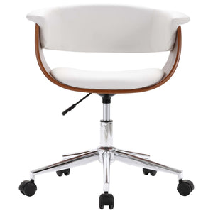 vidaXL Dining Chairs 6 pcs. Swivel White Faux Leather