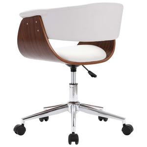 vidaXL Dining Chairs 6 pcs. Swivel White Faux Leather
