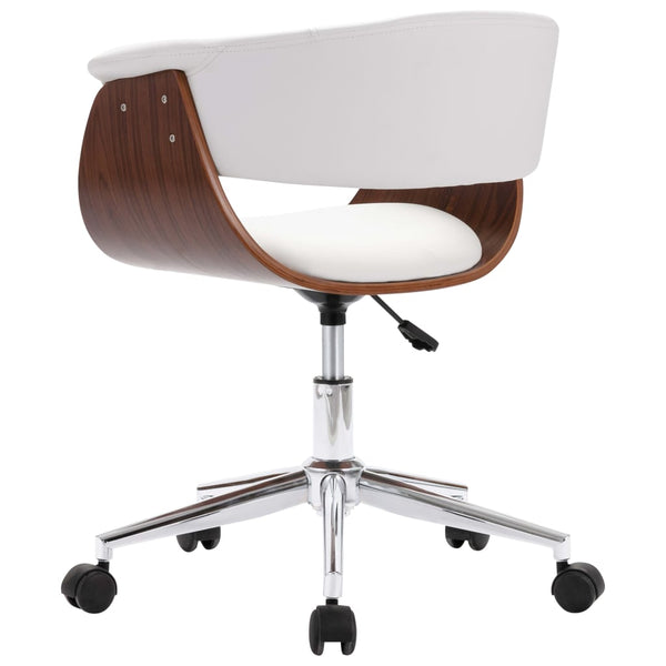 vidaXL Dining Chairs 6 pcs. Swivel White Faux Leather