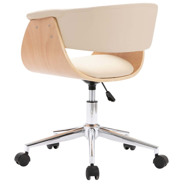 vidaXL Dining Chairs 4 pcs. Swivel Cream Faux Leather