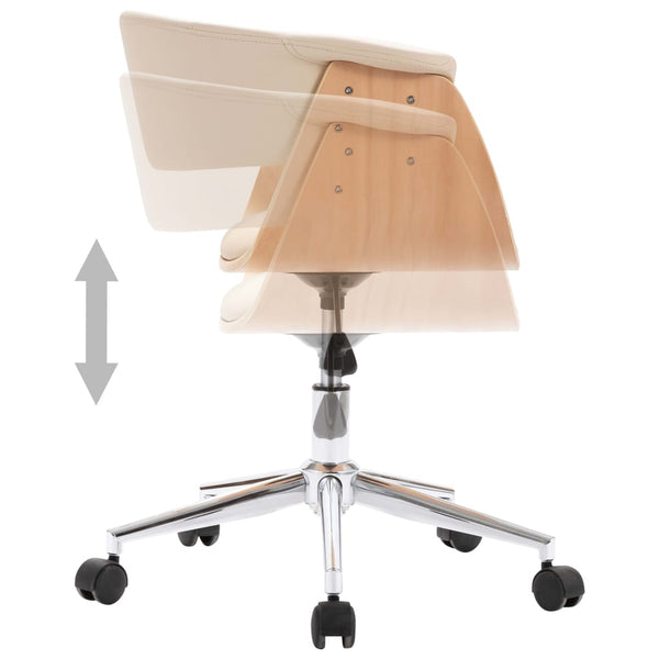 vidaXL Dining Chairs 4 pcs. Swivel Cream Faux Leather