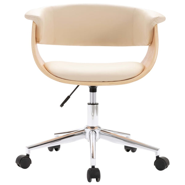 vidaXL Dining Chairs 6 pcs Swivel Cream Faux Leather