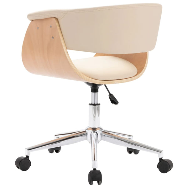 vidaXL Dining Chairs 6 pcs Swivel Cream Faux Leather
