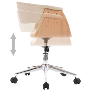 vidaXL Dining Chairs 6 pcs Swivel Cream Faux Leather
