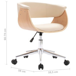vidaXL Dining Chairs 6 pcs Swivel Cream Faux Leather