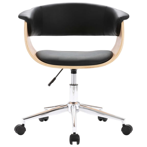 vidaXL Dining Chairs 2 pcs Swivel Black Faux Leather