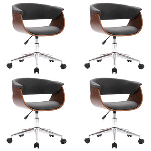 vidaXL Dining Chairs 4 pcs Swivel Grey Fabric