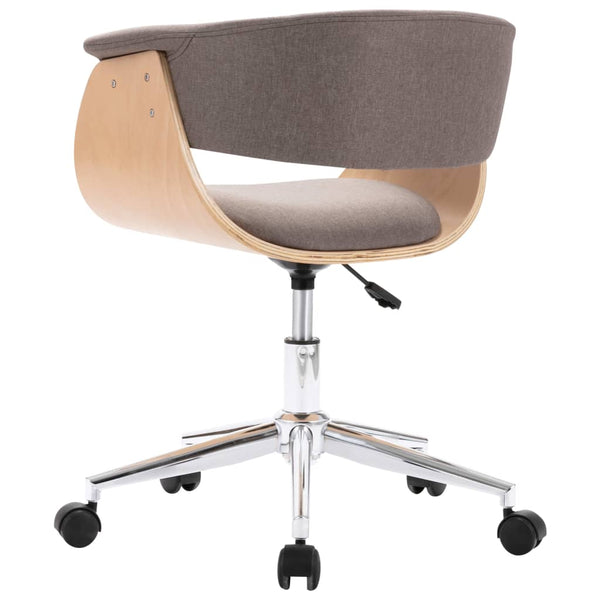 vidaXL Dining Chairs 2 pcs Swivel Taupe Fabric