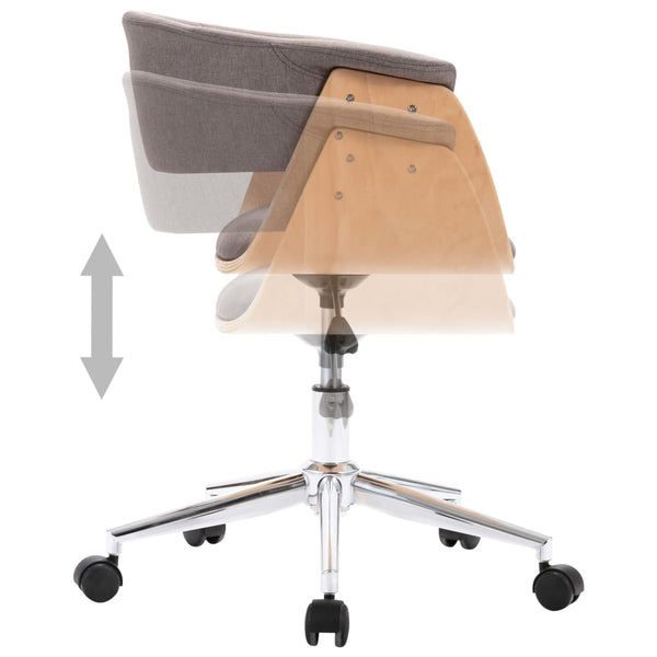 vidaXL Dining Chairs 2 pcs Swivel Taupe Fabric