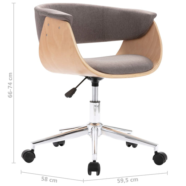 vidaXL Dining Chairs 2 pcs Swivel Taupe Fabric