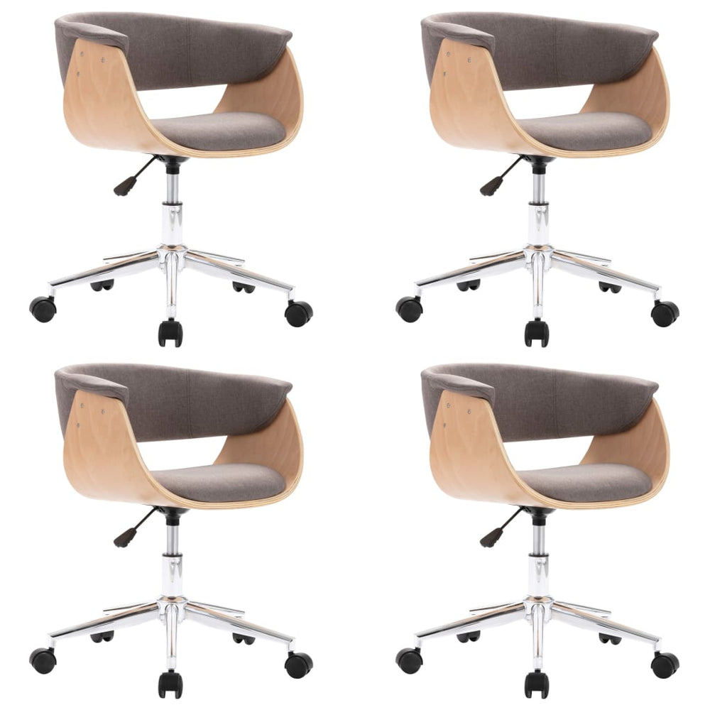 vidaXL Swivel Dining Chairs 4 pcs Taupe Fabric