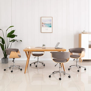 vidaXL Swivel Dining Chairs 4 pcs Taupe Fabric