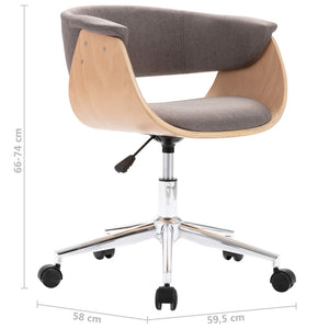 vidaXL Swivel Dining Chairs 6 pcs Taupe Fabric