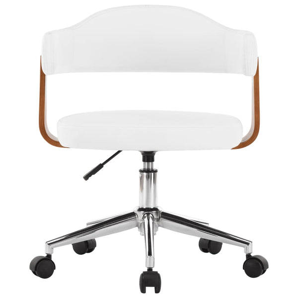 vidaXL Dining Chairs 2 pcs Swivel White Bentwood and Faux Leather