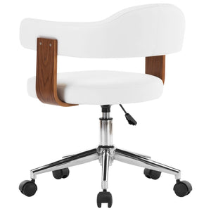 vidaXL Dining Chairs 2 pcs Swivel White Bentwood and Faux Leather