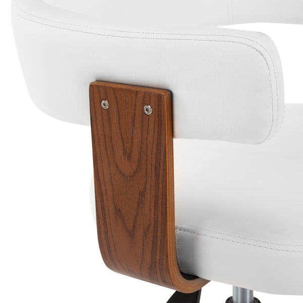 vidaXL Dining Chairs 2 pcs Swivel White Bentwood and Faux Leather
