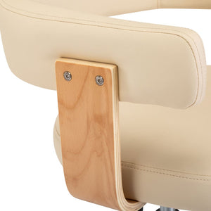 vidaXL Dining Chairs 2 pcs Swivel Cream Faux Leather