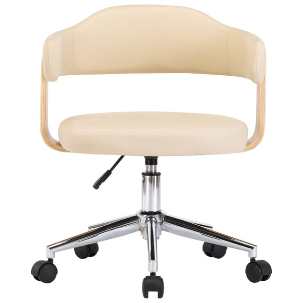 vidaXL Dining Chairs 4 pcs. Swivel Cream Faux Leather