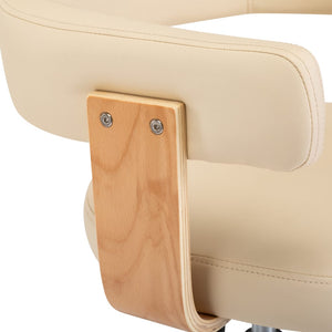 vidaXL Dining Chairs 4 pcs. Swivel Cream Faux Leather
