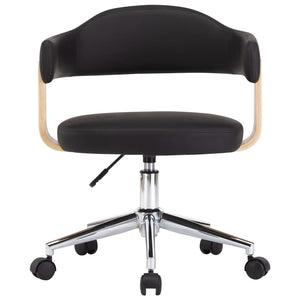vidaXL Dining Chairs 2 pcs Swivel Black Faux Leather