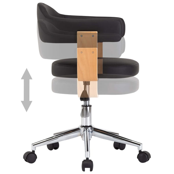 vidaXL Dining Chairs 2 pcs Swivel Black Faux Leather