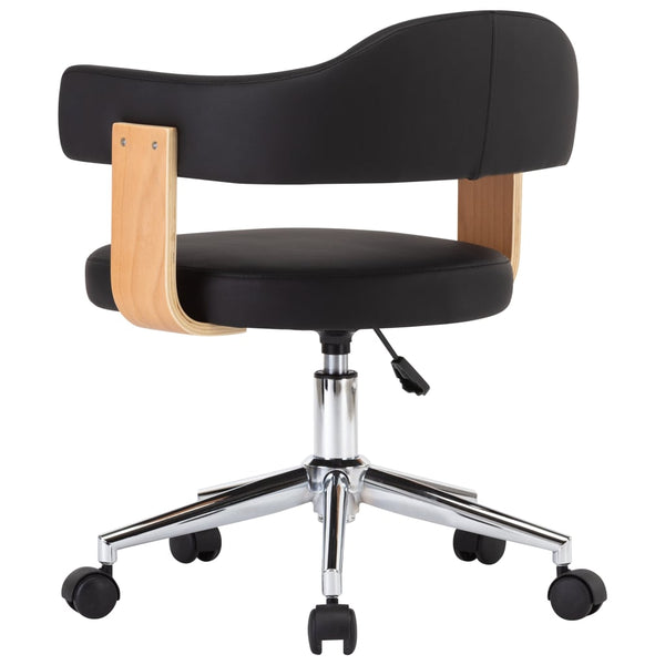 vidaXL Dining Chairs 2 pcs Swivel Black Faux Leather