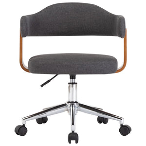 vidaXL Dining Chairs 2 pcs Swivel Grey Bentwood and Fabric