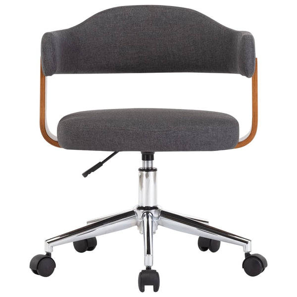 vidaXL Dining Chairs 2 pcs Swivel Grey Bentwood and Fabric