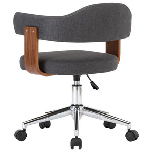 vidaXL Dining Chairs 2 pcs Swivel Grey Bentwood and Fabric