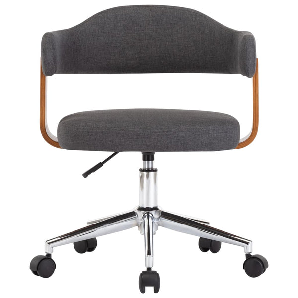 vidaXL Dining Chairs 4 pcs Swivel Grey Bentwood and Fabric