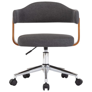 vidaXL Swivel Dining Chairs 6 pcs Grey Bentwood and Fabric