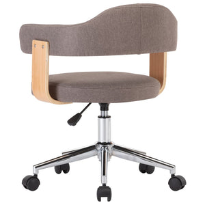 vidaXL Swivel Dining Chairs 4 pcs Taupe Bentwood and Fabric