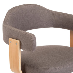 vidaXL Swivel Dining Chairs 4 pcs Taupe Bentwood and Fabric