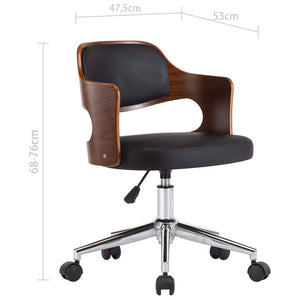 vidaXL Dining Chairs 2 pcs Swivel Black Bentwood and Faux Leather