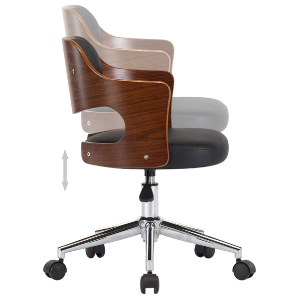 vidaXL Dining Chairs 4 pcs. Swivel Bentwood and Faux Leather