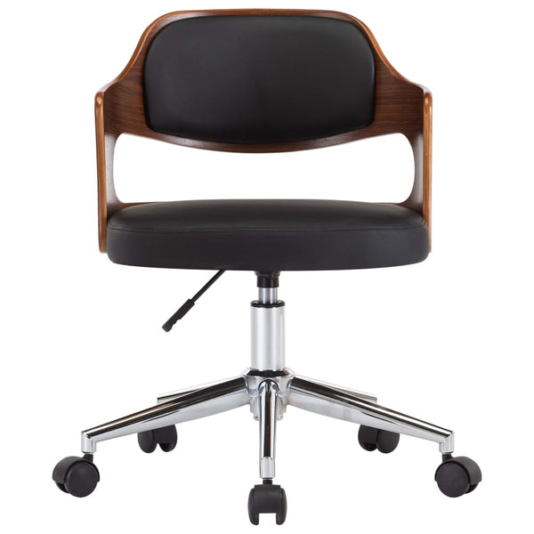 vidaXL Dining Chairs 6 pcs Swivel Black Bentwood and Faux Leather