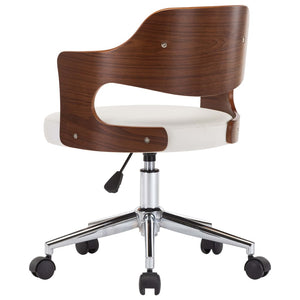 vidaXL Swivel Dining Chairs 6 pcs White Bentwood and Faux Leather