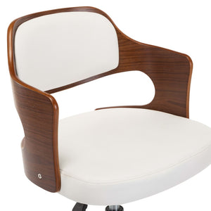 vidaXL Swivel Dining Chairs 6 pcs White Bentwood and Faux Leather