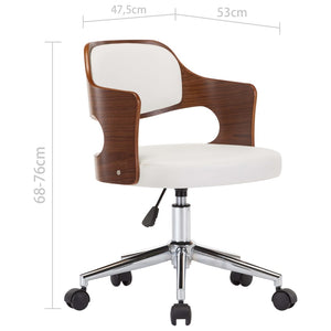 vidaXL Swivel Dining Chairs 6 pcs White Bentwood and Faux Leather