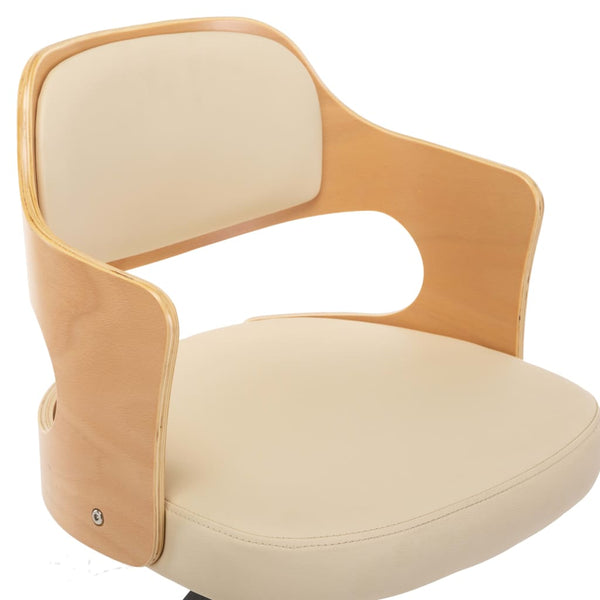 vidaXL Dining Chairs 2 pcs. Swivel Cream Bentwood and Faux Leather