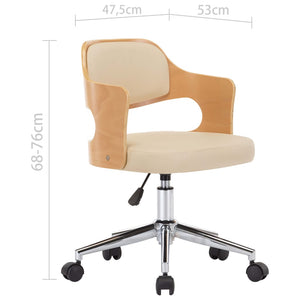 vidaXL Swivel Dining Chairs 4 pcs Cream Bentwood and Faux Leather