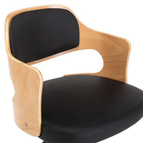 vidaXL Dining Chairs 6 pcs Swivel Black Bentwood and Faux Leather