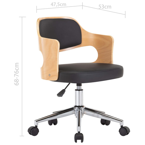 vidaXL Dining Chairs 6 pcs Swivel Black Bentwood and Faux Leather