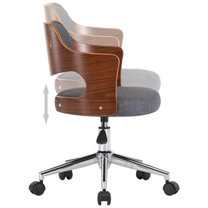 vidaXL Swivel Dining Chairs 6 pcs Grey Bentwood and Fabric