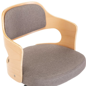vidaXL Swivel Dining Chairs 4 pcs Taupe Bentwood and Fabric
