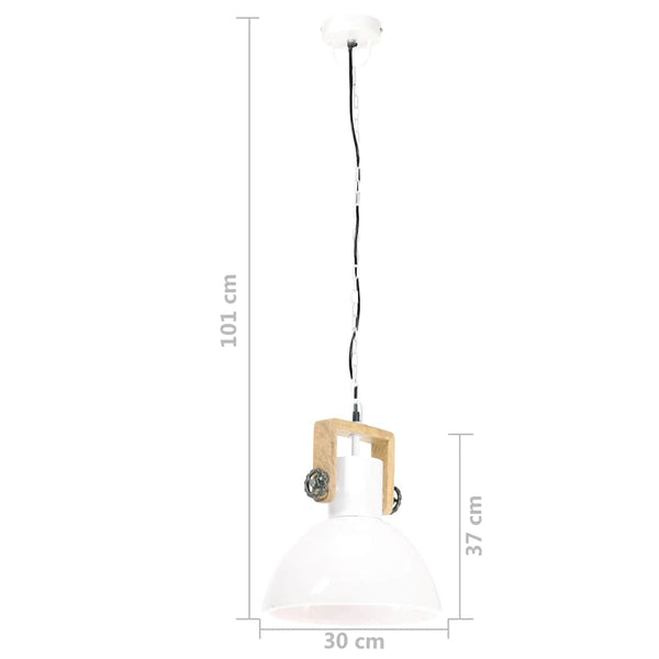 Weiße Hängelampe im Industriestil, 30 cm