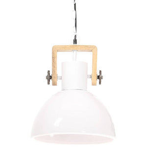 Weiße Hängelampe im Industriestil, 30 cm